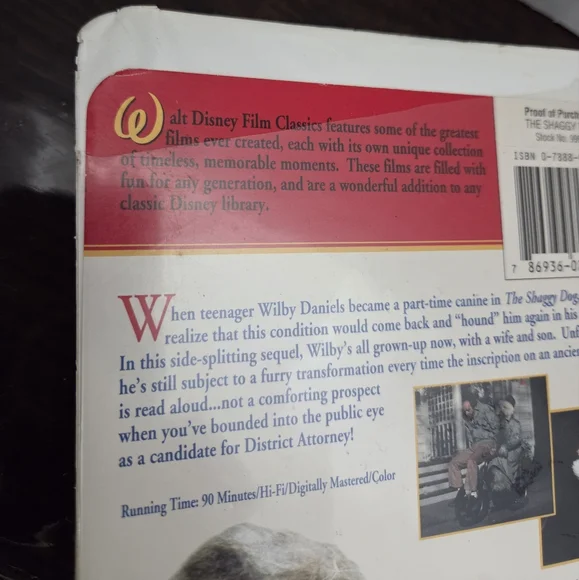 Walt Disney The Shaggy D.A. VHS Vintage - Picture 4 of 7